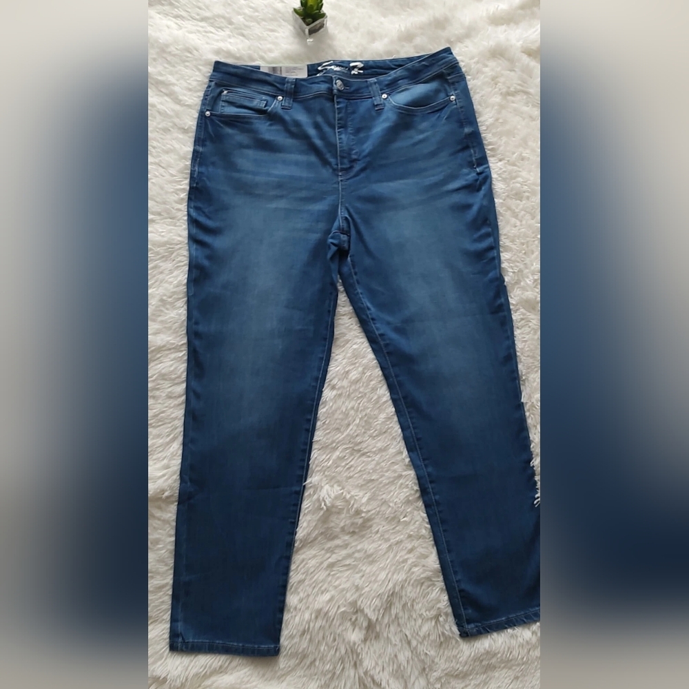 Seven 7 jeans Women Novelty Skinny Size 18 Color Blue  Embellished Pockets New
